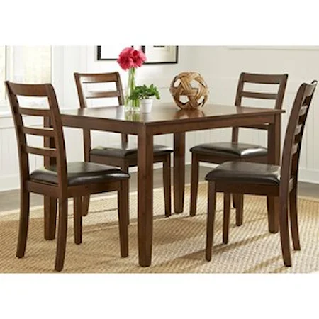 5 Piece Rectangular Leg Table Set